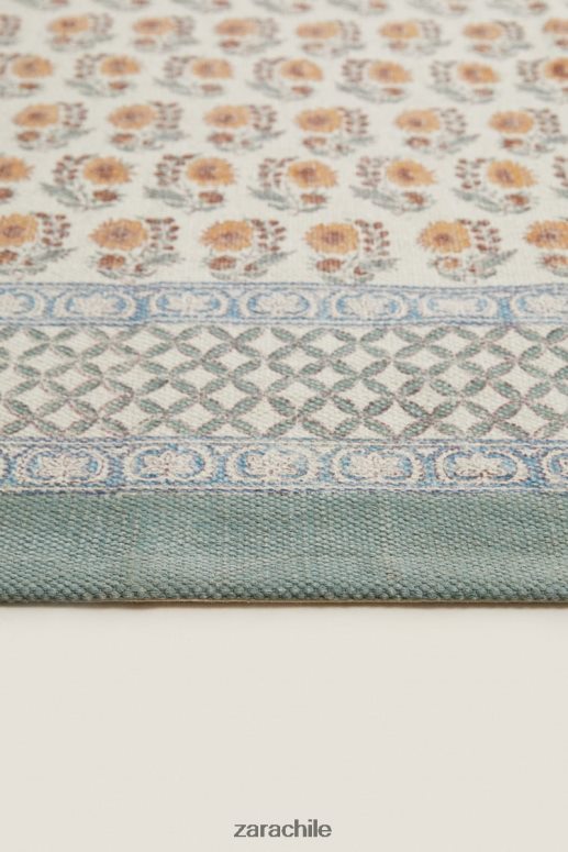 accesorios cl Zara unisexo alfombra con estampado de bloques durazno JJ06N41639