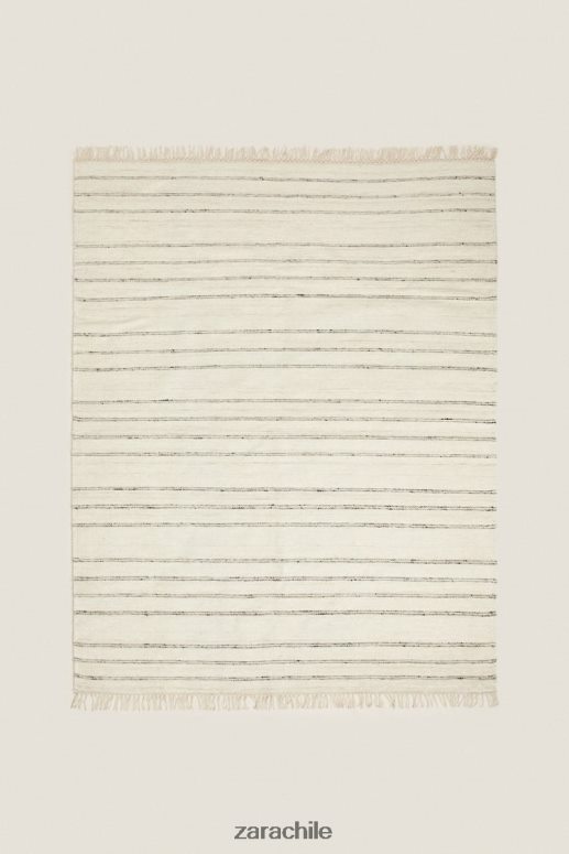 accesorios cl Zara unisexo alfombra de lana a rayas gris JJ06N41637