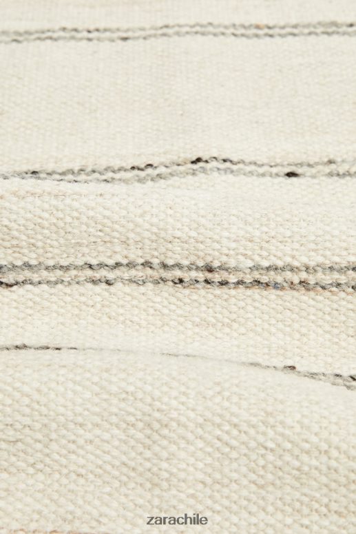 accesorios cl Zara unisexo alfombra de lana a rayas gris JJ06N41637