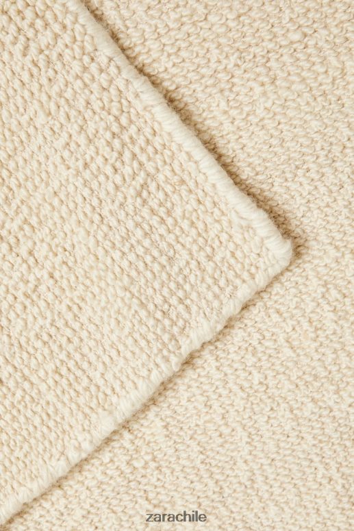 accesorios cl Zara unisexo alfombra de lana ondulada ostra blanca JJ06N41649