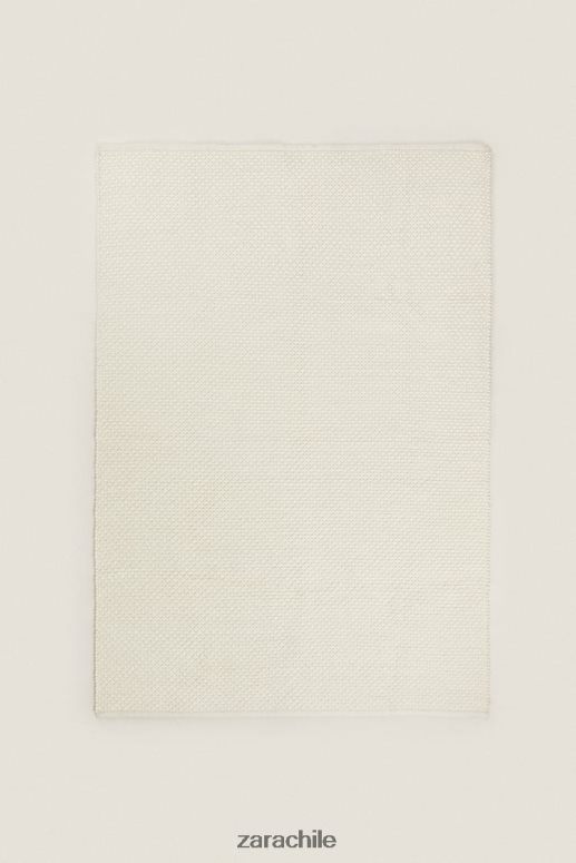 accesorios cl Zara unisexo alfombra de lana ostra blanca JJ06N41654