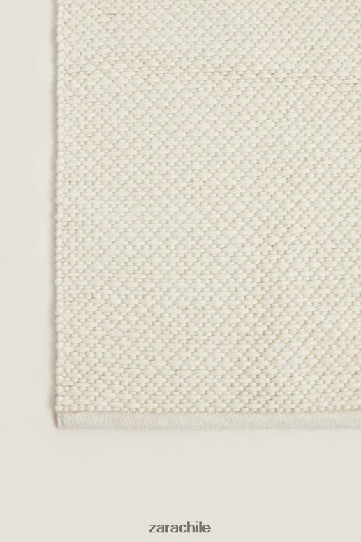 accesorios cl Zara unisexo alfombra de lana ostra blanca JJ06N41654