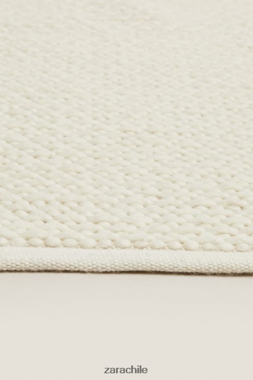 accesorios cl Zara unisexo alfombra de lana ostra blanca JJ06N41654
