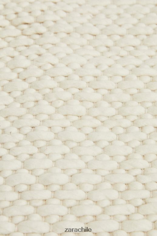 accesorios cl Zara unisexo alfombra de lana ostra blanca JJ06N41654
