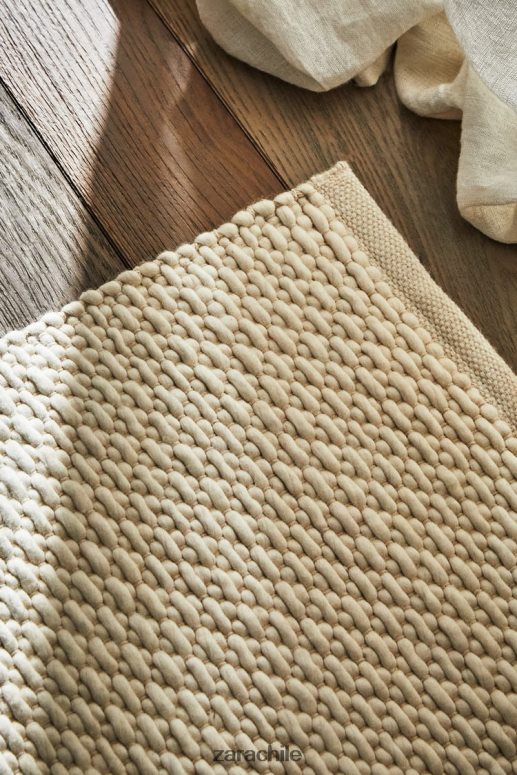 accesorios cl Zara unisexo alfombra de lana ostra blanca JJ06N41654