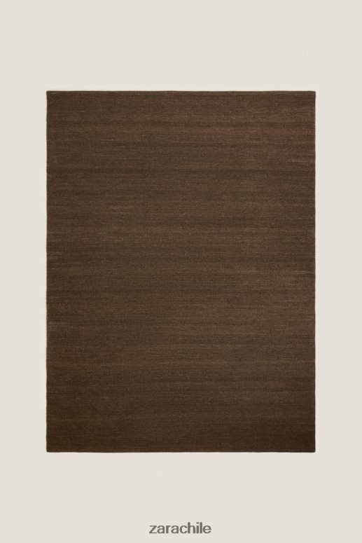 accesorios cl Zara unisexo alfombra de lana y algodon marrón JJ06N41651