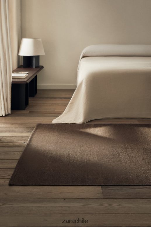 accesorios cl Zara unisexo alfombra de lana y algodon marrón JJ06N41651
