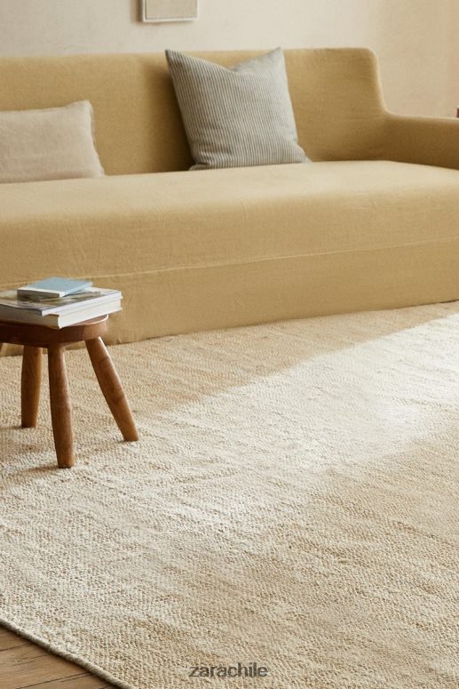 accesorios cl Zara unisexo alfombra de yute. beige claro JJ06N41647