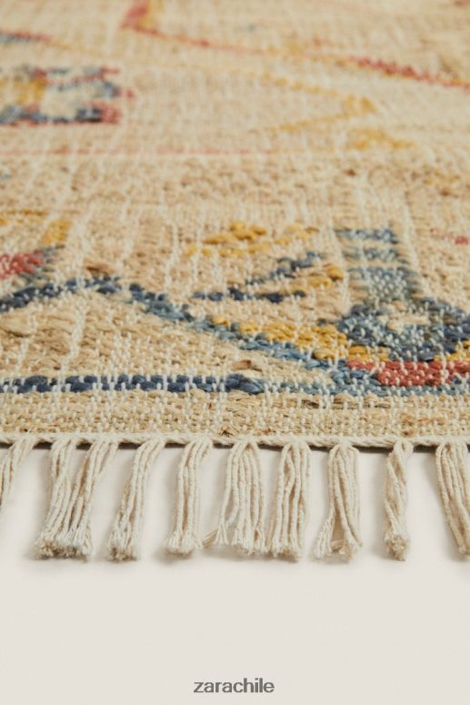 accesorios cl Zara unisexo alfombra de yute vintage beige claro JJ06N41640