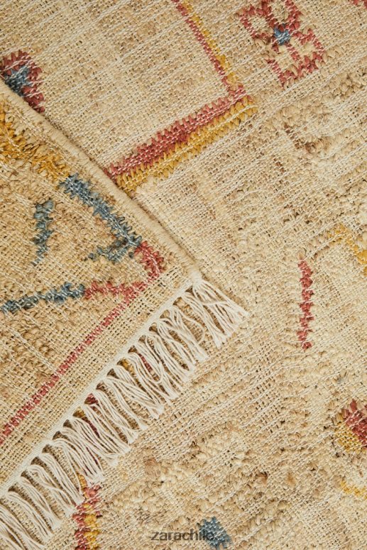 accesorios cl Zara unisexo alfombra de yute vintage beige claro JJ06N41640