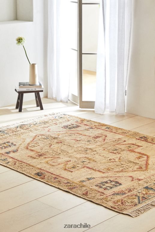 accesorios cl Zara unisexo alfombra de yute vintage beige claro JJ06N41640