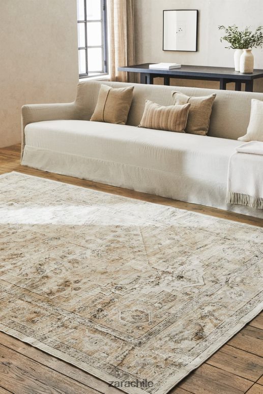 accesorios cl Zara unisexo alfombra efecto vintage marrón JJ06N41657