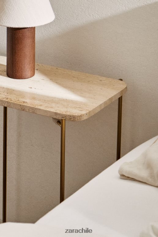 accesorios cl Zara unisexo mesa auxiliar de mármol crema JJ06N41632