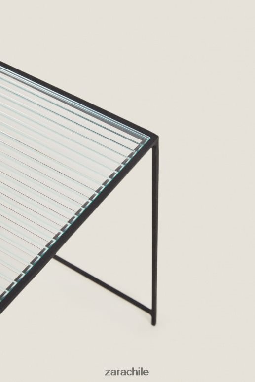 accesorios cl Zara unisexo mesa de metal y vidrio negro JJ06N41636