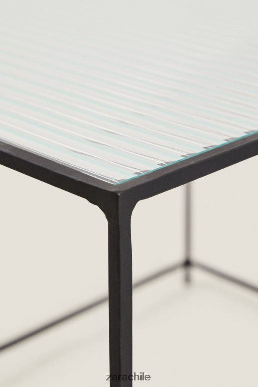 accesorios cl Zara unisexo mesa de metal y vidrio negro JJ06N41636