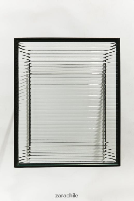 accesorios cl Zara unisexo mesa de metal y vidrio negro JJ06N41636