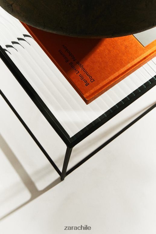 accesorios cl Zara unisexo mesa de metal y vidrio negro JJ06N41636