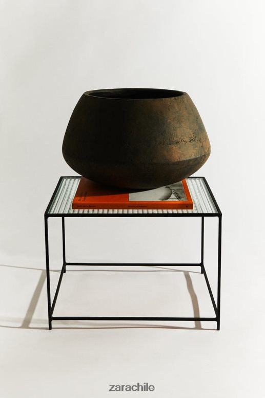 accesorios cl Zara unisexo mesa de metal y vidrio negro JJ06N41636