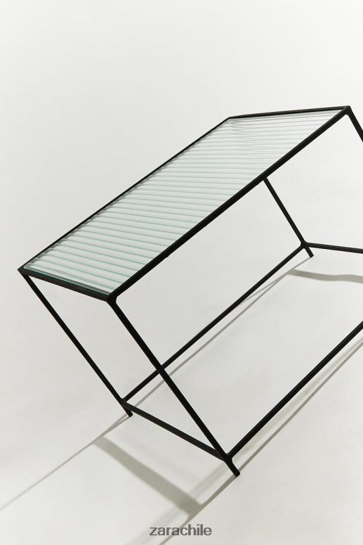 accesorios cl Zara unisexo mesa de metal y vidrio negro JJ06N41636