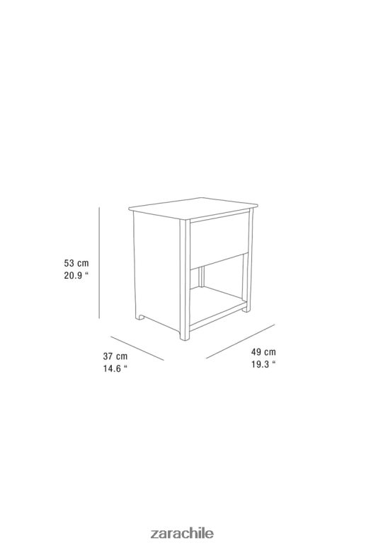 accesorios cl Zara unisexo mesita de noche de madera de roble beige claro JJ06N41628