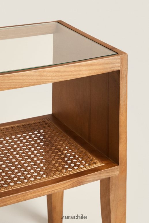accesorios cl Zara unisexo mesita de noche de madera marrón JJ06N41630
