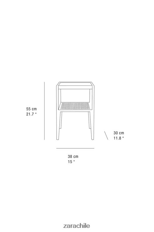 accesorios cl Zara unisexo mesita de noche de madera marrón JJ06N41630