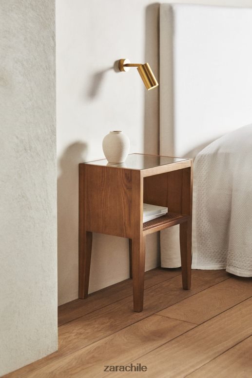 accesorios cl Zara unisexo mesita de noche de madera marrón JJ06N41630