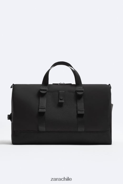 accesorios cl Zara hombres bolsa de lona de goma negro JJ06N41300
