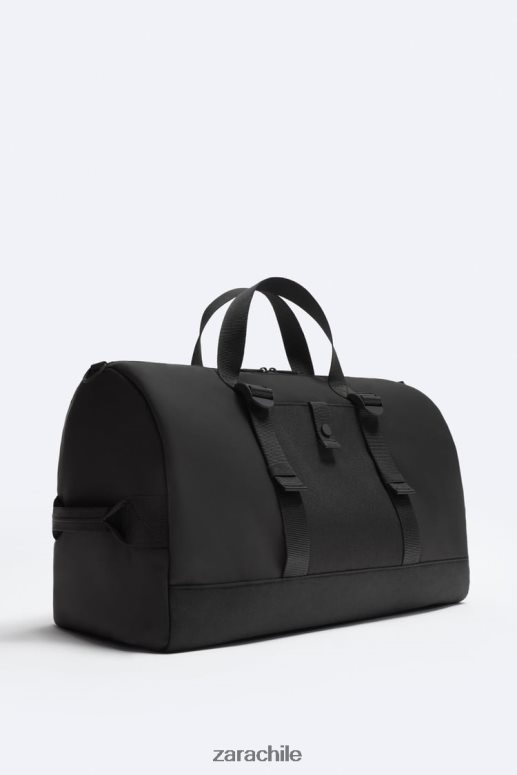 accesorios cl Zara hombres bolsa de lona de goma negro JJ06N41300