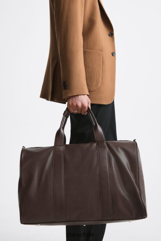 accesorios cl Zara hombres bolsa de lona suave marrón JJ06N41326