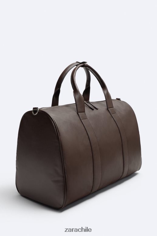 accesorios cl Zara hombres bolsa de lona suave marrón JJ06N41326