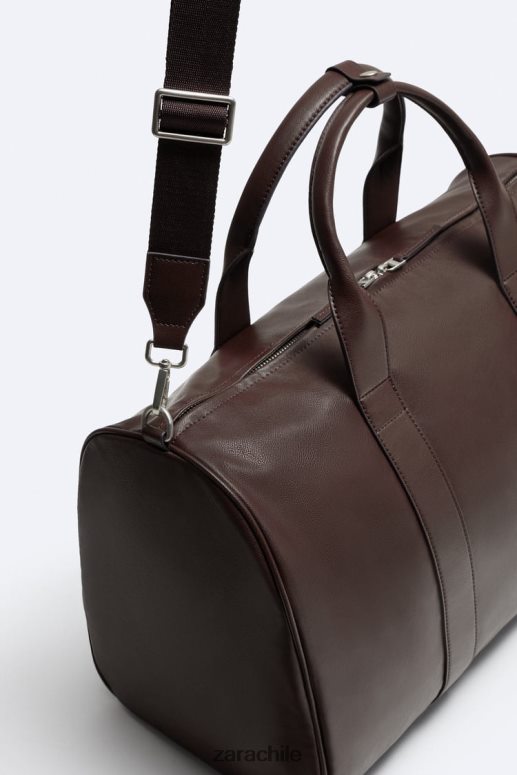 accesorios cl Zara hombres bolsa de lona suave marrón JJ06N41326