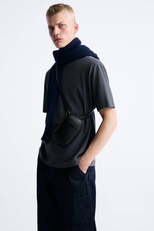 accesorios cl Zara hombres bolsa suave para teléfono negro JJ06N41309