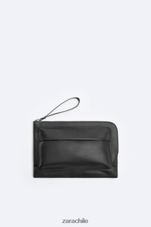 accesorios cl Zara hombres bolsa texturizada negro JJ06N41310