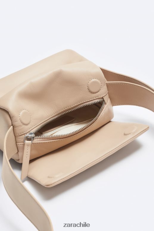 accesorios cl Zara hombres bolso bandolera de piel - edición limitada blanco hueso JJ06N41331