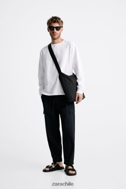 accesorios cl Zara hombres bolso bandolera suave xl negro JJ06N41292