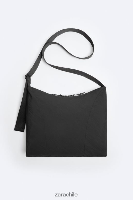 accesorios cl Zara hombres bolso bandolera suave xl negro JJ06N41292