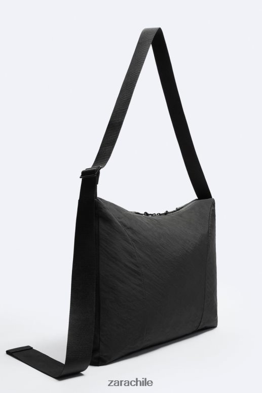 accesorios cl Zara hombres bolso bandolera suave xl negro JJ06N41292