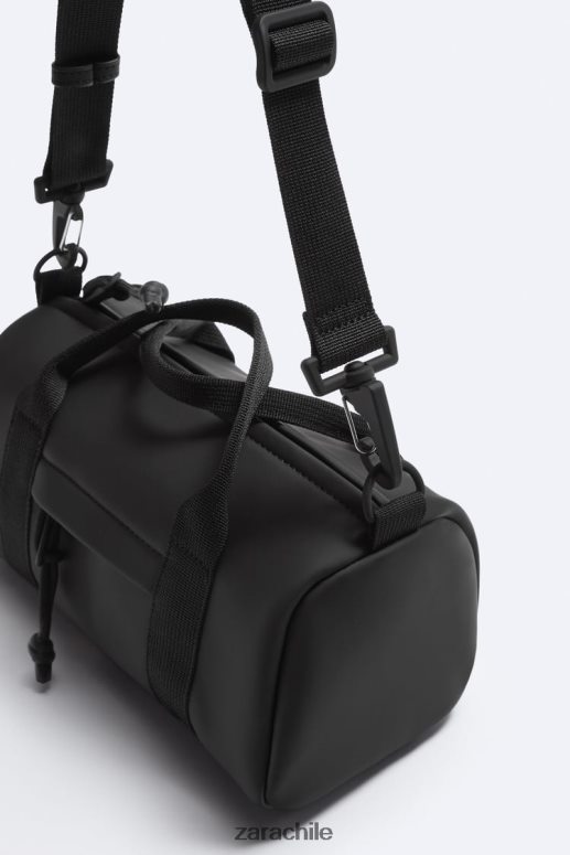 accesorios cl Zara hombres bolso de lona pequeño de goma negro JJ06N41298