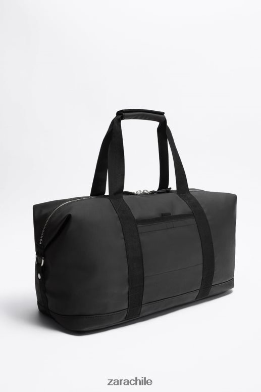 accesorios cl Zara hombres bolso de lona texturizado negro JJ06N41288