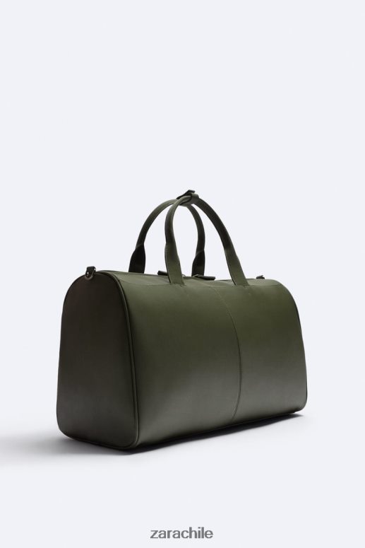 accesorios cl Zara hombres bolso de lona texturizado verde JJ06N41328