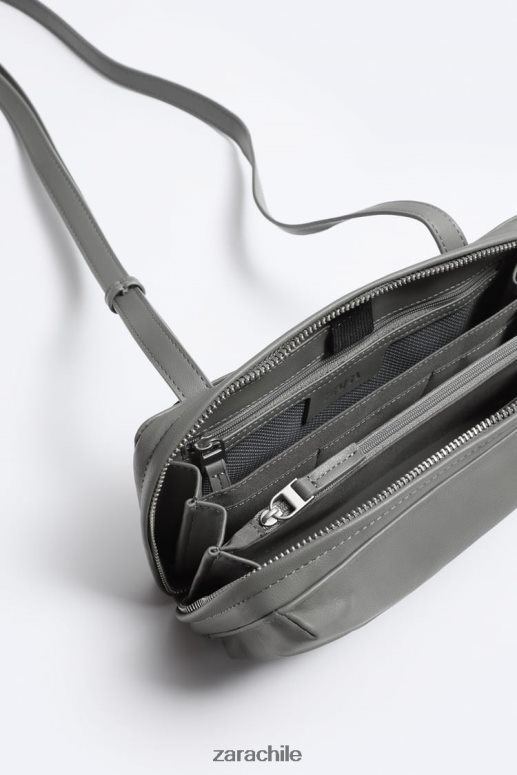 accesorios cl Zara hombres bolso tipo cartera tipo bandolera verde JJ06N41306