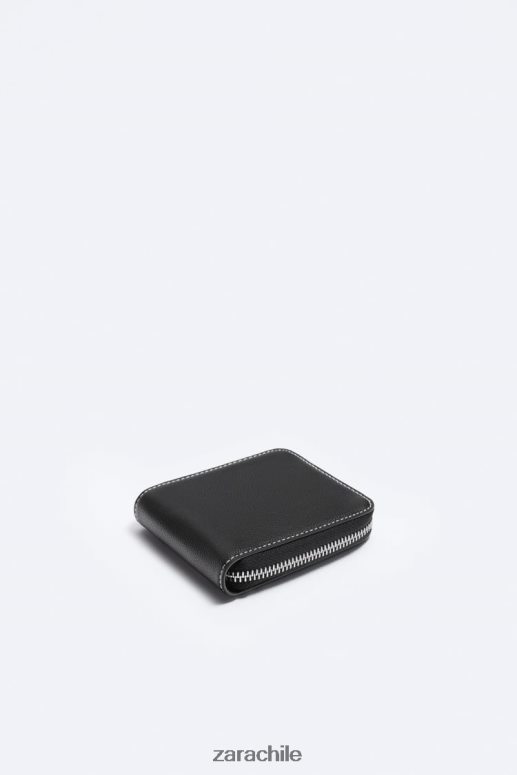accesorios cl Zara hombres cartera con cremallera negro JJ06N41345