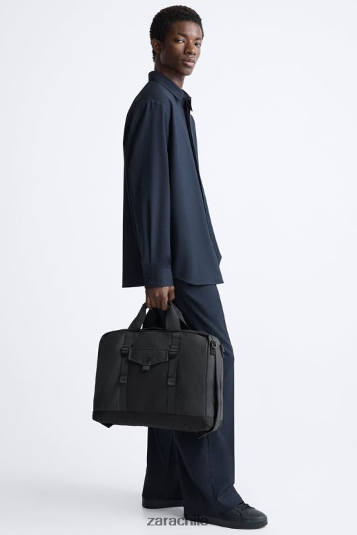 accesorios cl Zara hombres maletín multifuncional de goma negro JJ06N41297