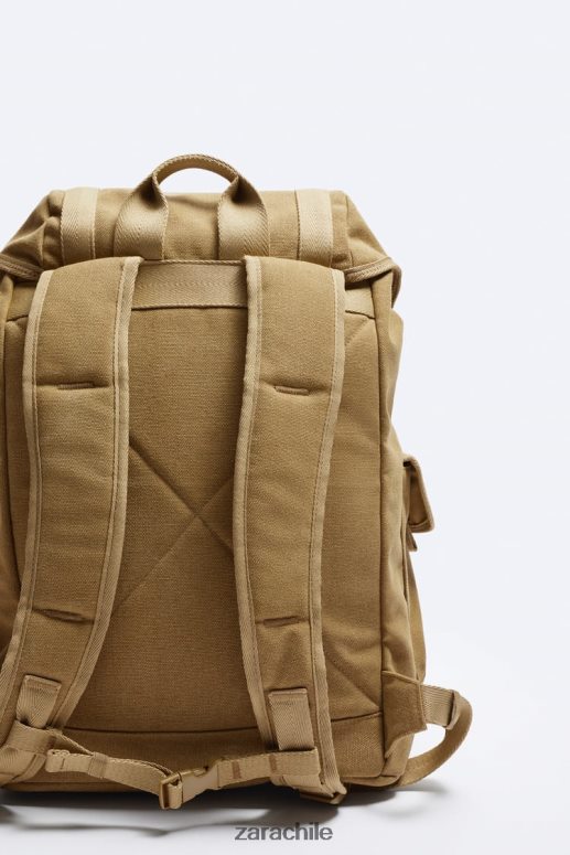 accesorios cl Zara hombres mochila de lona exploradora original JJ06N41320