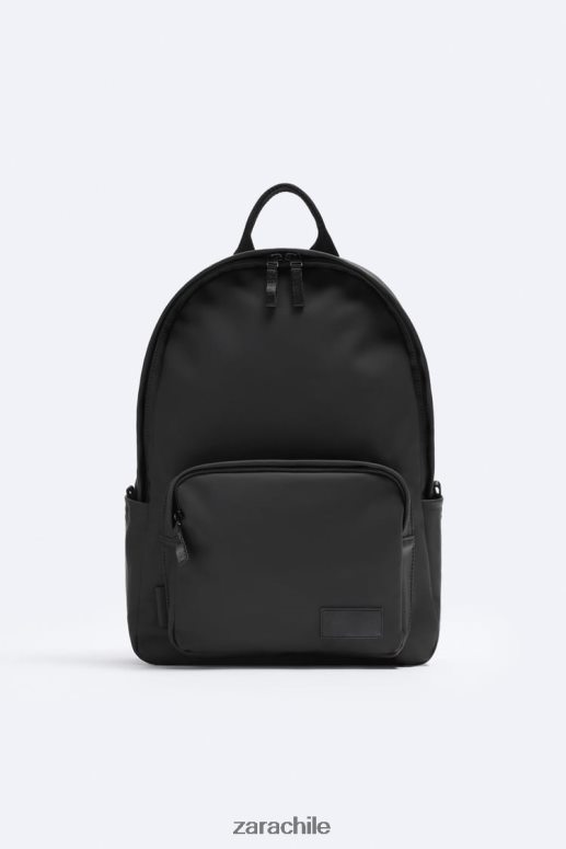 accesorios cl Zara hombres mochila delgada de goma negro JJ06N41295
