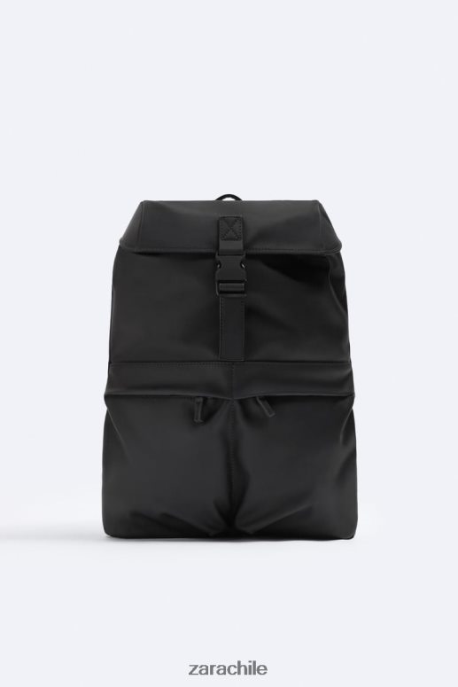 accesorios cl Zara hombres mochila exploradora de goma negro JJ06N41316