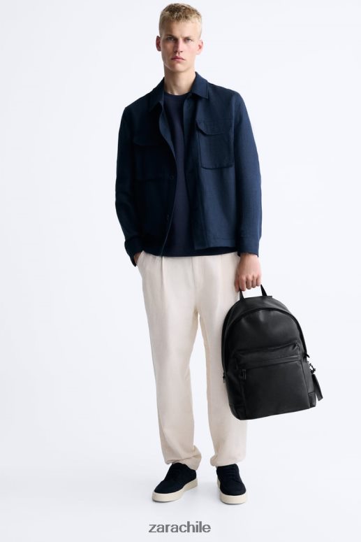 accesorios cl Zara hombres mochila texturizada negro JJ06N41338