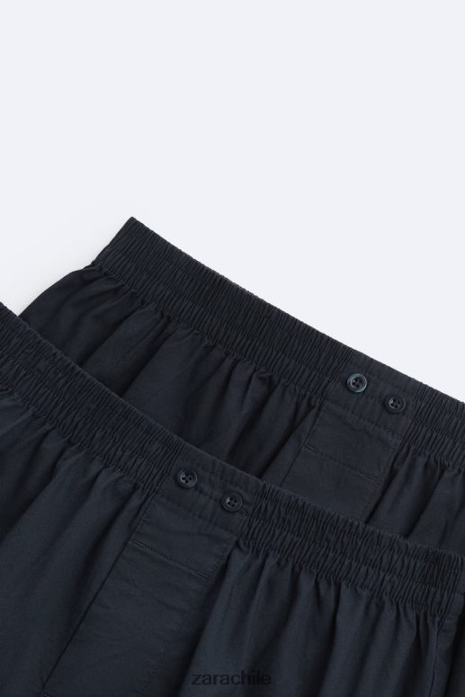 accesorios cl Zara hombres Pack 2 boxers popelina rayas Azul marino JJ06N41413