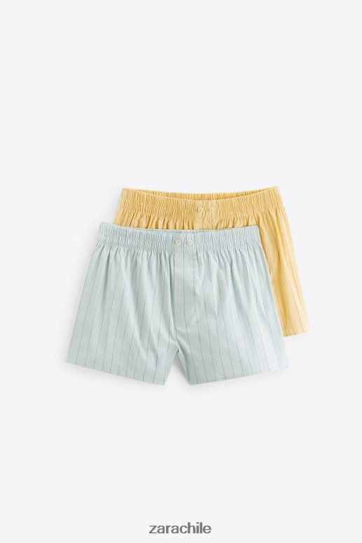 accesorios cl Zara hombres pack de dos bóxers de popelina a rayas varios JJ06N41416